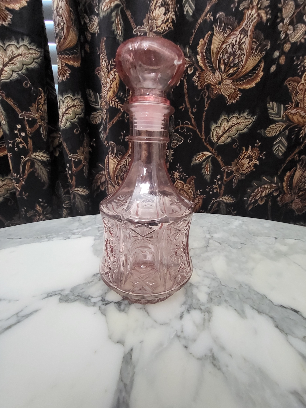 Pink Glass Decorative Decanter